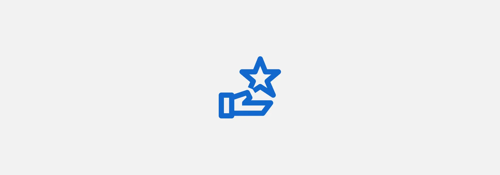 Hand with a star icon