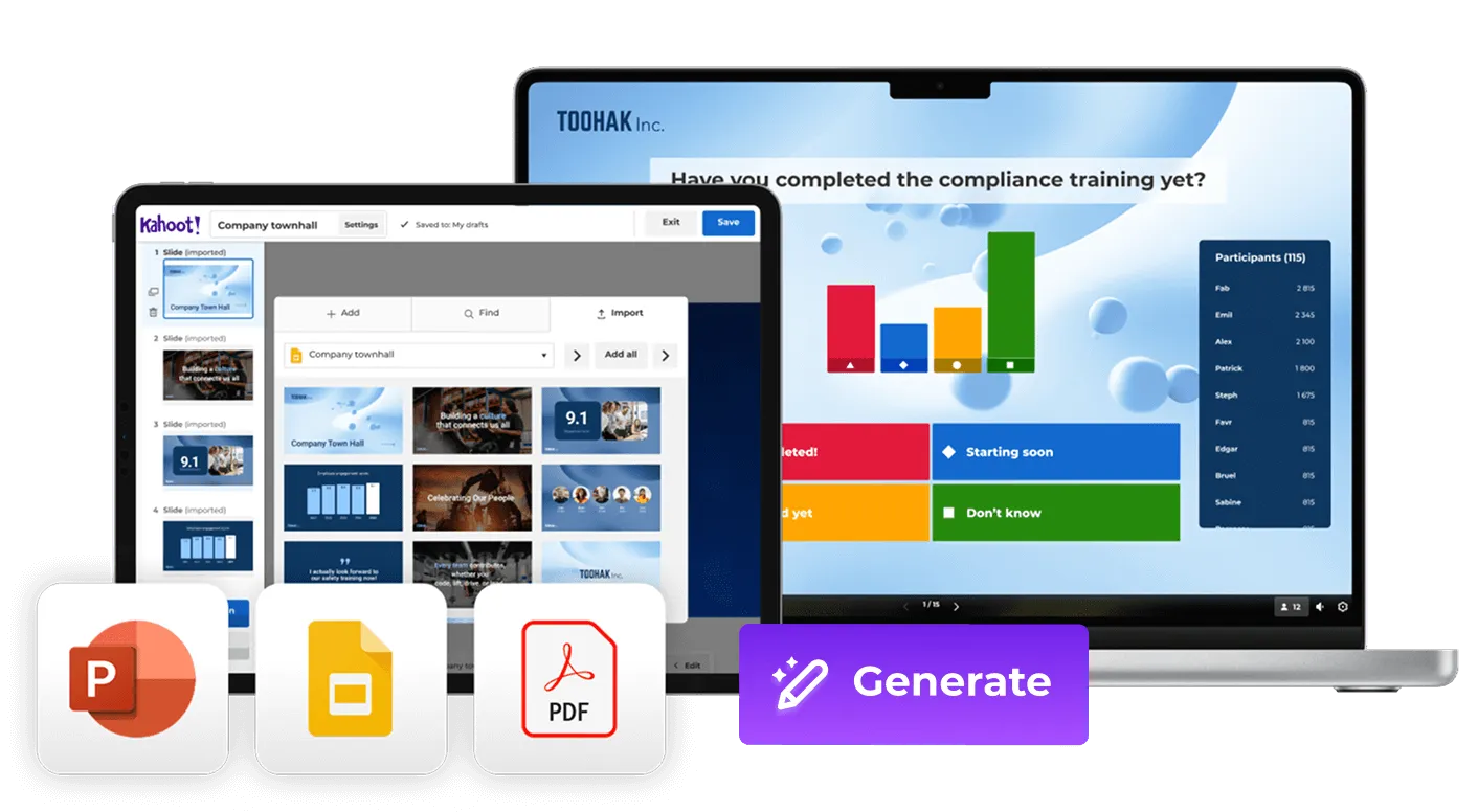 Import slides feature on tablet and Macbook