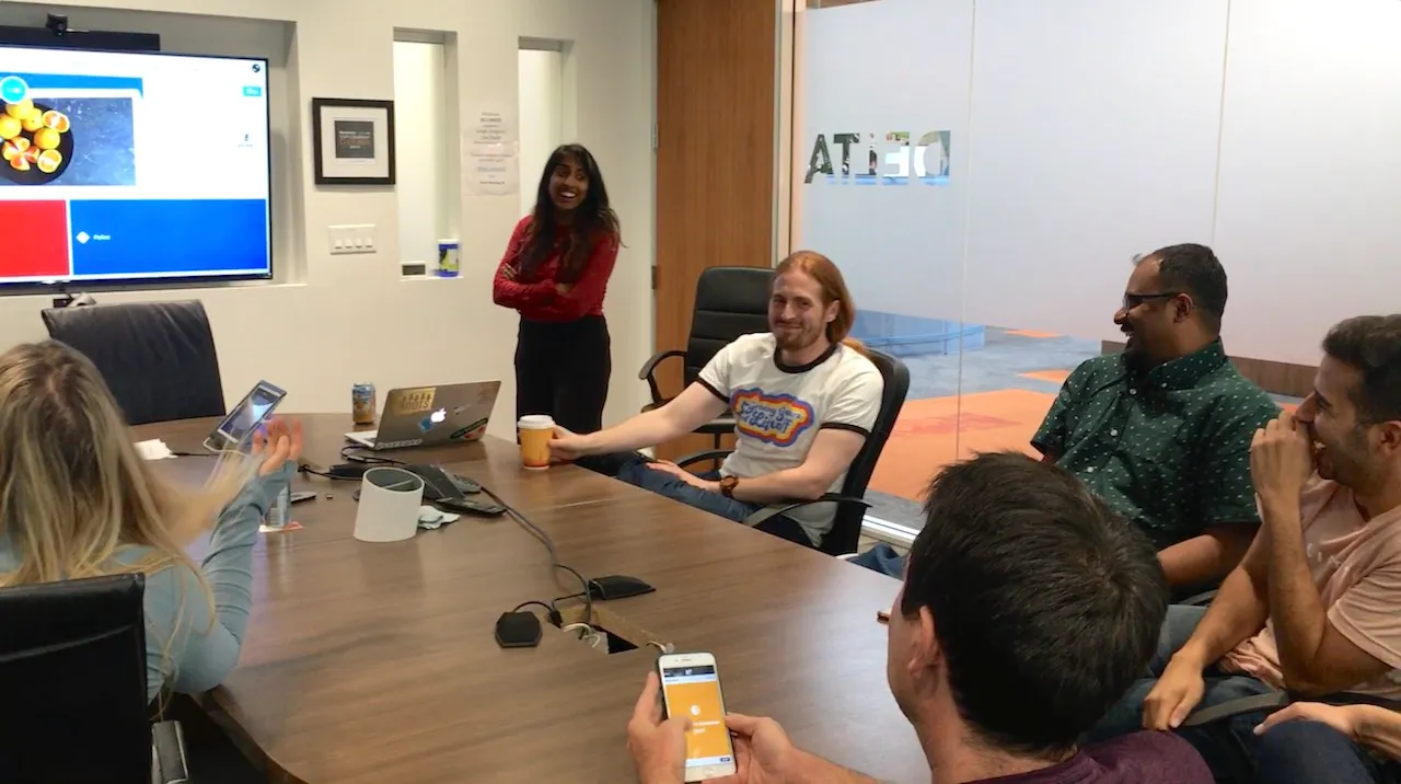Liftoff playing Kahoot! in the office