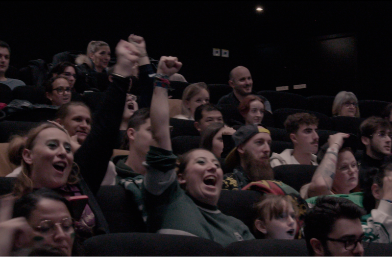 Crowd cheering at “The Cup of 4 Cinemas”
