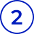 Circular blue number 2 icon